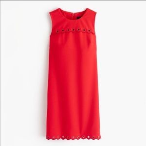 J. Crew | Red Scallop & Grommet Hem Dress